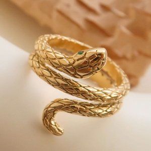 #NEW 18K Gold Plated Snake Serpent Ring